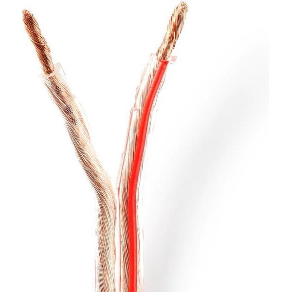 Nedis CAGW4000TR250 Speaker-kabel 2x 4,00 Mm2 25,0 M Folieverpakking Transparant