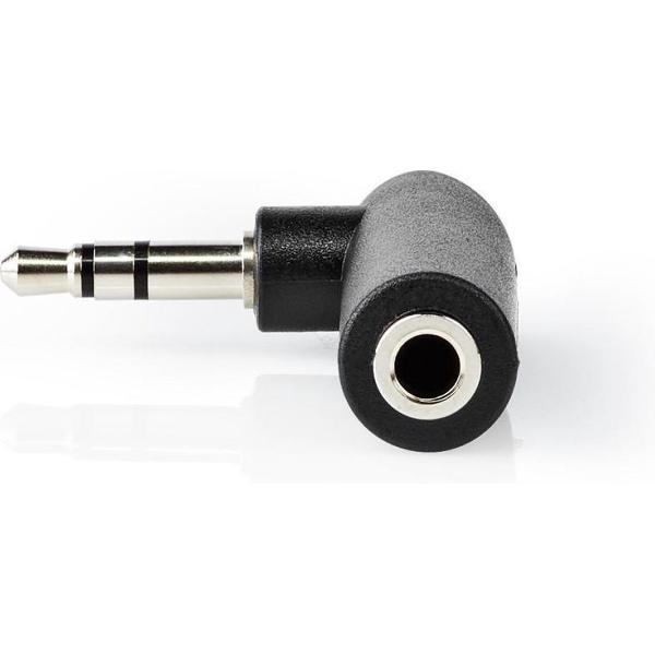 Nedis CAGP22975BK Stereo-audioadapter 3,5 Mm Male - 3,5 Mm Female 90° Gehoekt 3-polig 10 St Zwart