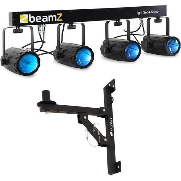 Lichteffect LED - BeamZ 4-some LED lichteffect inclusief muurbeugel voor vaste montage in bijv. café, kantine, etc.