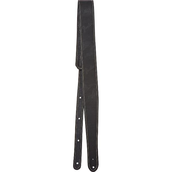 Fender Monogram Leather Strap Black lederen gitaarband