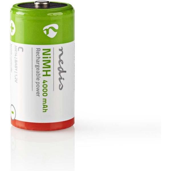 Nedis BANM40HR142B Oplaadbare Nimh Batterij C 1,2 V 4000 Mah 2 Stuks Blister
