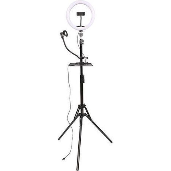 StudioKing LED Vlog Set SK-K190 met Ringlamp en Microfoonhouder