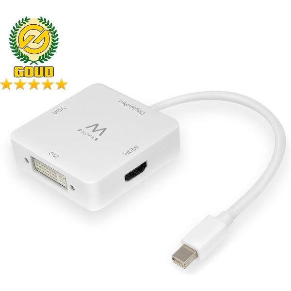 Ewent EW9863 - Externe video-adapter - Mini DisplayPort - DVI, HDMI, VGA - wit