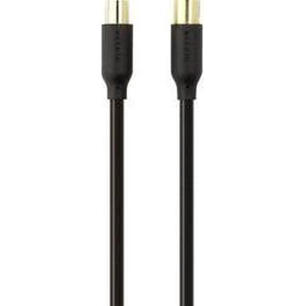 Belkin Antenne, Satelliet Aansluitkabel [1x Antennestekker 75 Ω - 1x Antennebus 75 Ω] 2.00 m 78 dB Vergulde steekcontacten Zwart