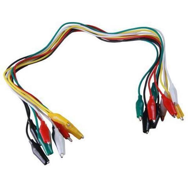 Testkabel assortiment met krokodillenbekklem 10-delig