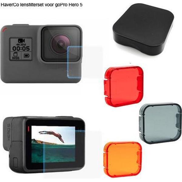 Lens filters set voor GoPro Hero 5 / HaverCo / 3x kleurfilter + 2x beschermingsfolie + 1x lenskap / Duikfilters