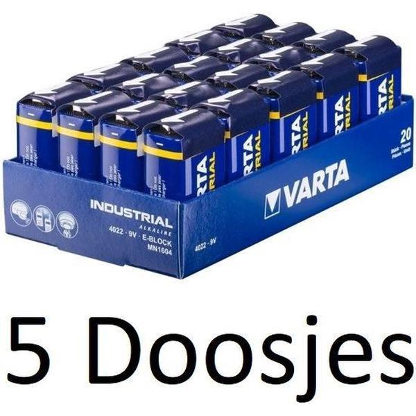 100 Stuk (5 Doosjes a 20 st) Varta industrial MN1604 9V E-Blok