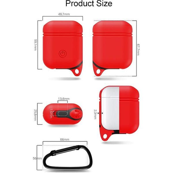 Mobigear Siliconen Hoesje Karabijnhaak Fluo Groen voor Apple AirPods