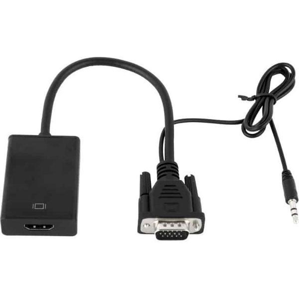 VGA + Audio naar Full HD 1080P - Zwart - VGA naar HDMI Monitor/TV
