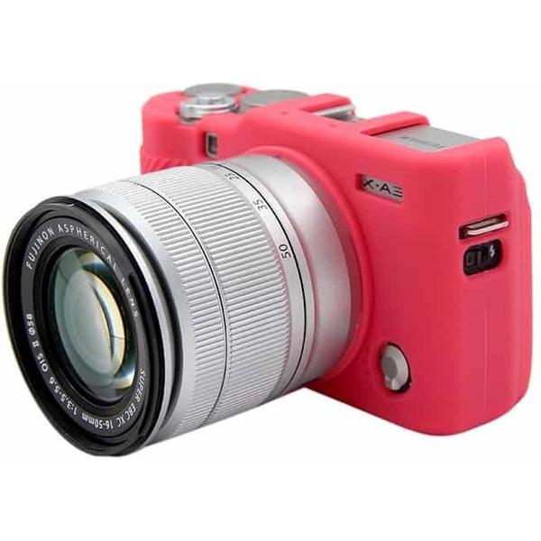 PULUZ zachte siliconen beschermhoes voor FUJIFILM X-A3 / X-A10 (rose rood)