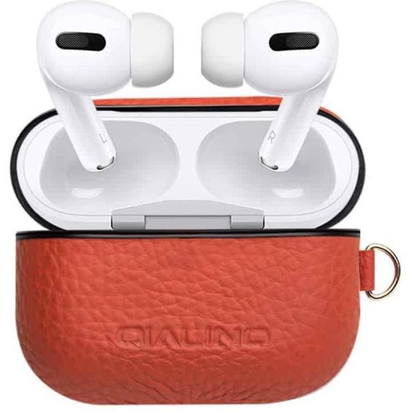 Qialino Luxe Leren Case voor de Apple Airpods Pro - Bruin