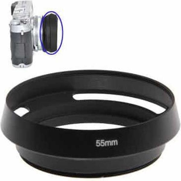 Metalen geventileerde zonnekap voor alle Leica-lenzen met 55 mm filterdraad (zwart)