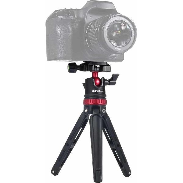 PULUZ Pocket Mini verstelbare metalen desktop statiefbevestiging met 360 graden balhoofd voor DSLR en digitale camera's, verstelbare hoogte: 11-20,2 cm (rood)