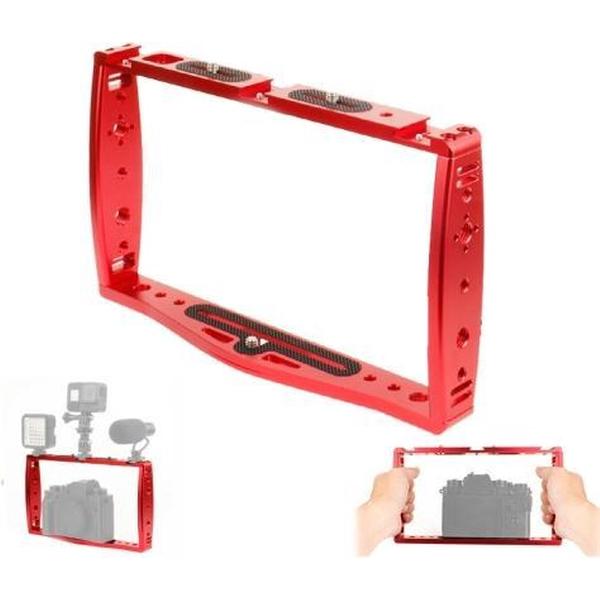 Duiken Dual Handheld Grip Beugel Stabilizer Extension Phone Clamp Camera Rig Cage Onderwater Case voor GoPro HERO9/8/7, Kleur: Rood