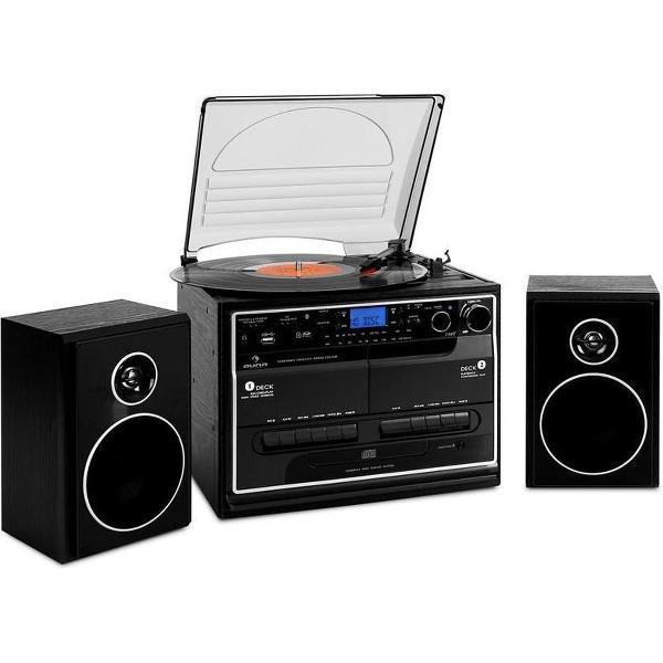 Auna 388-BT Bluetooth stereotoren met cassette, radio, cd, mp3 en platenspeler
