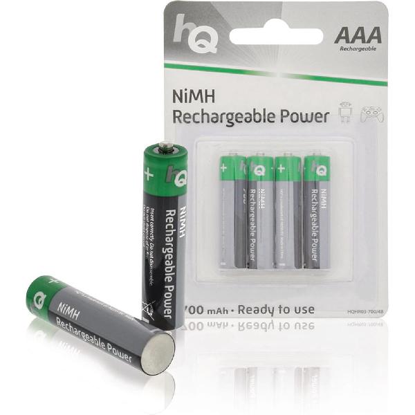 HQ, Oplaadbare NiMH AAA -Batterij 700 mAh, blister 4 stuks