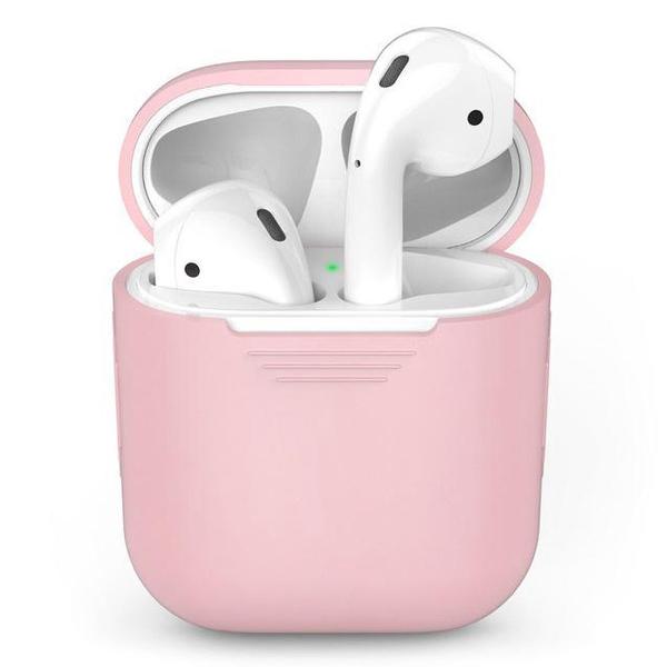 Airpods Hoesje Voor Apple Airpods - Roze - Siliconen Hoesje Voor Apple Airpods - Model 1 En 2