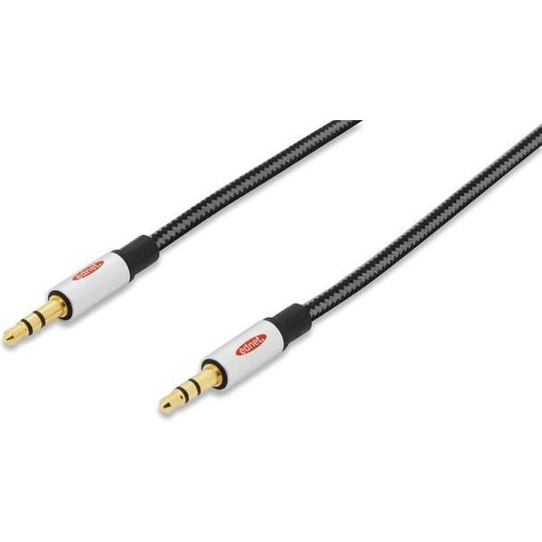 Ednet 84540 audio kabel 1,5 m 3.5mm Zwart, Zilver