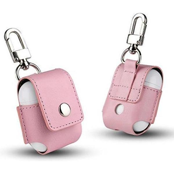 KELERINO. Hoesje voor Apple Airpods Lederen - Roze
