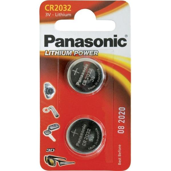 1x2 Panasonic CR 2032 Lithium Power- 2 stuks
