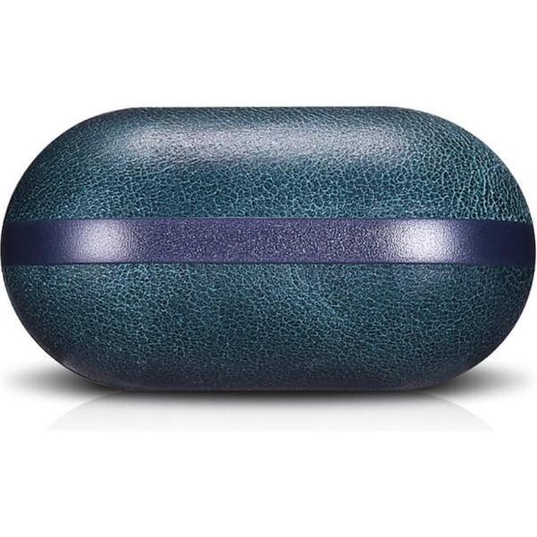 Icarer AirPods Case Leer hoesje voor Apple AirPods 1 / 2 lederen bescherm Etui Blauw