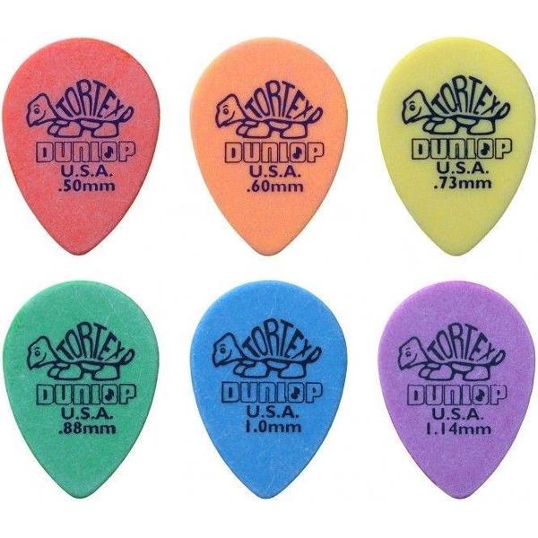 Dunlop plectrum Tortex small teardrop pick SET 0.50 mm-1.14 mm 6-pack