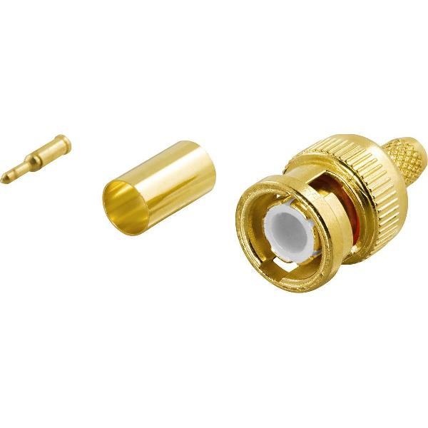 DELTACO DEL-667, krimp connector voor coaxkabel, BNC, RG58, vergulde contacten