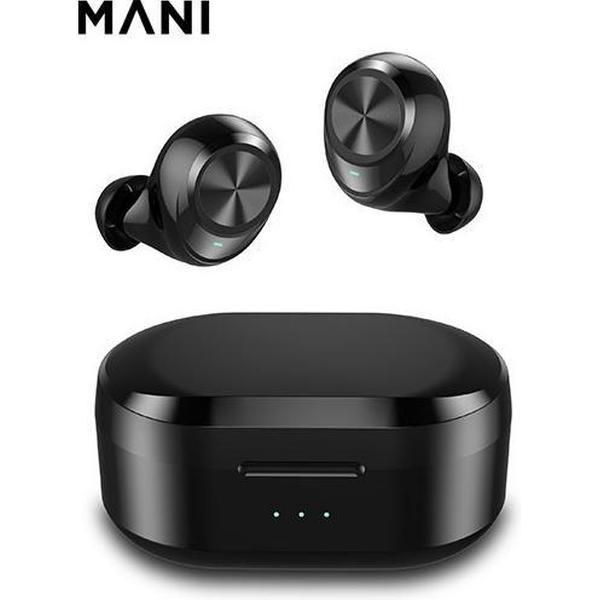 MANI- Draadloze Oordopjes Bluetooth- Geschikt voor Android, Samsung en Apple- met Oplaadbare case- draadloze in ear oortjes- Zwart