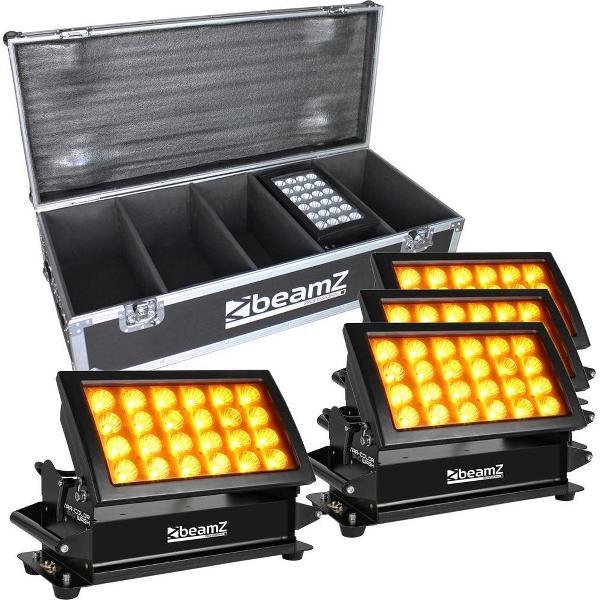 Vier stuks BeamZ Star-Color 240 in flightcase