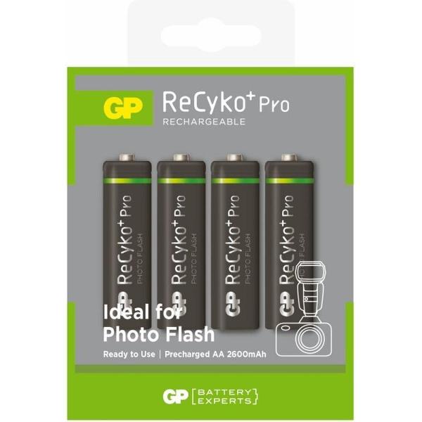 4 Stuks - GP R6/AA ReCyko+ Pro Photo Flash 2600mAh oplaadbaar