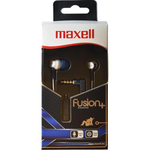 Maxell Fusion+ Earphone met microfoon kleur Blauw Wit (Damask)