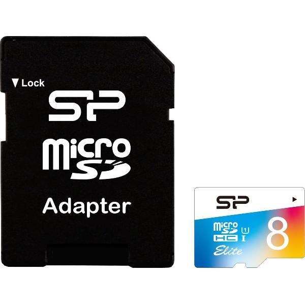 Silicon Power Elite Micro SDXC 8GB geheugenkaart + SD adapter