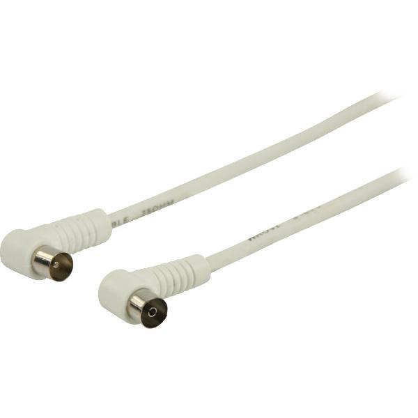 OKS Witte coaxkabel - haakse connectoren - 3 meter