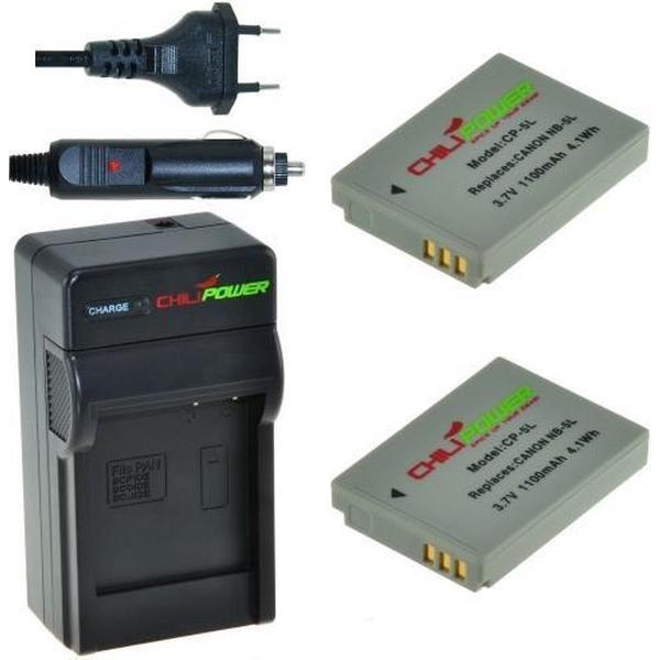 ChiliPower NB-5L Canon Kit - Camera Batterij Set