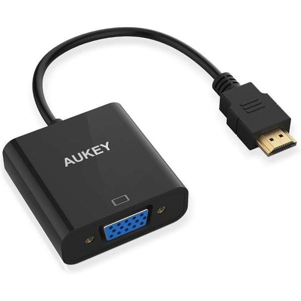 Aukey - HDMI naar VGA - VGA kabel - 1080P - Zwart