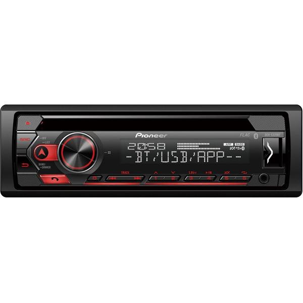 Pioneer DEH-S320BT Autoradio Enkel din Rood-CD Tuner-USB-Bluetooth - 4 x 50 W