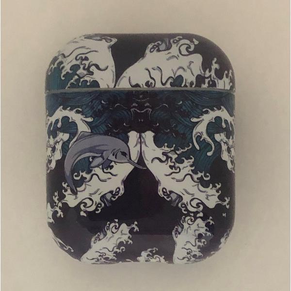 KELERINO. Marmer Case Cover voor Airpods - Beschermhoes - Blauw