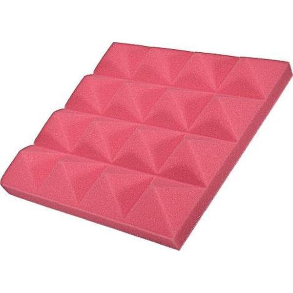 Akoestisch Studioschuim, Geluidsdemping panelen, Pyramid Tiles - 25 x 25 x 5 cm - Rood