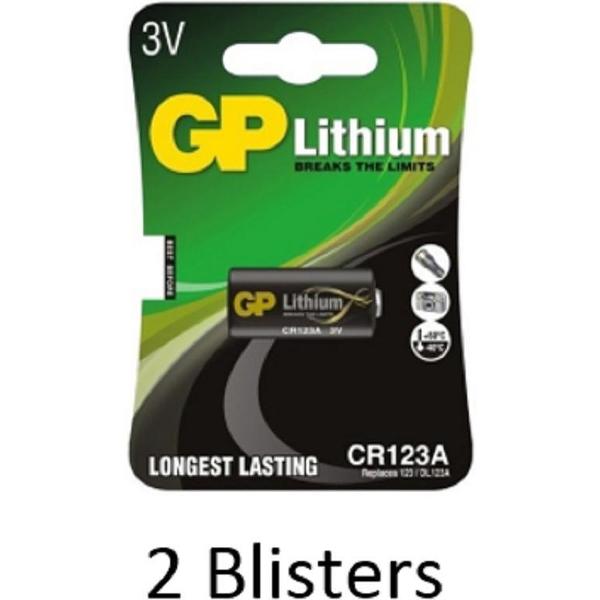 2 stuks (2 blisters a 1 stuks) GP Lithium CR123 3V