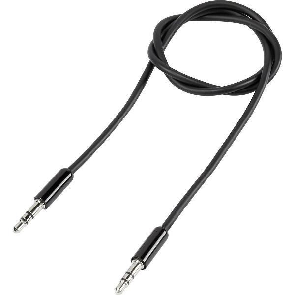 SpeaKa Professional SP-7870044 Jackplug Audio Aansluitkabel [1x Jackplug male 3.5 mm - 1x Jackplug male 3.5 mm] 1.00 m Zwart SuperSoft-mantel