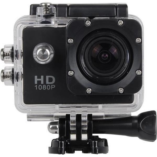 iBello Sports FULL HD Camera DV (met behuizing waterresistant) 1080p Actioncam + 12 Accessoires - Zwart