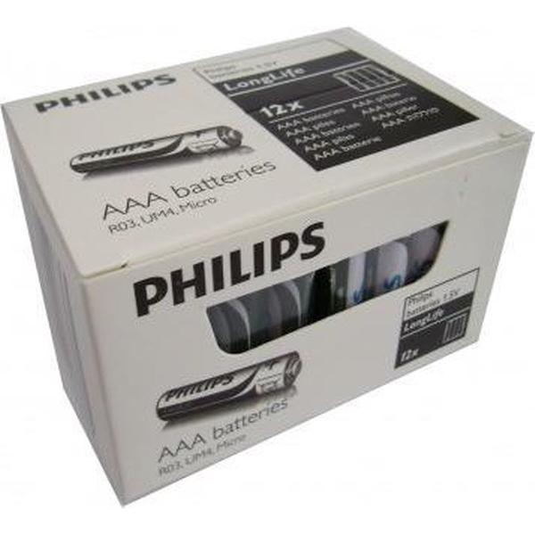 Philips Batterij LongLife AAA R03 12x4 stuks