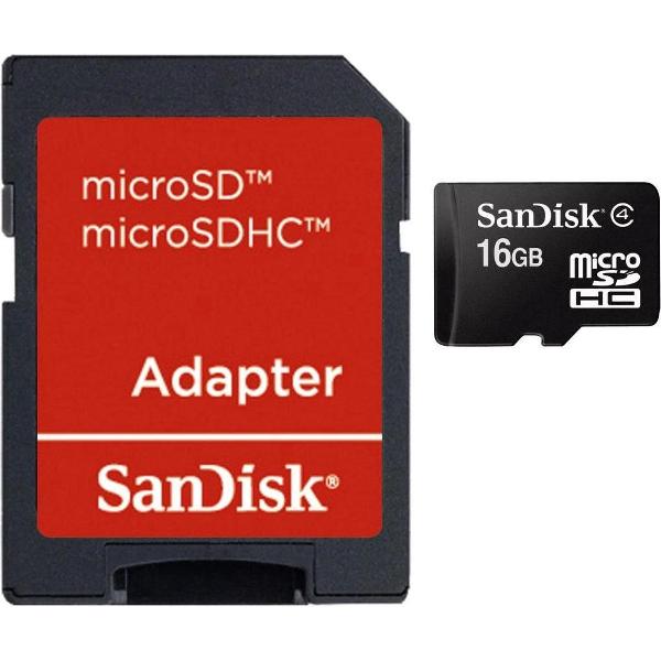 Sandisk Micro SD kaart 16 GB + SD adapter