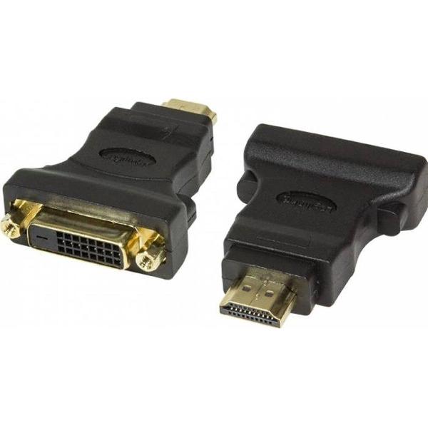 HDMI naar DVI-D (24+1 pins) adapter Gold plated Zwart