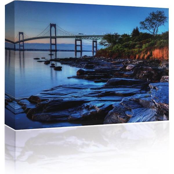 Sound Art - Canvas + Bluetooth Speaker Bridge Over Water (41 x 51cm)