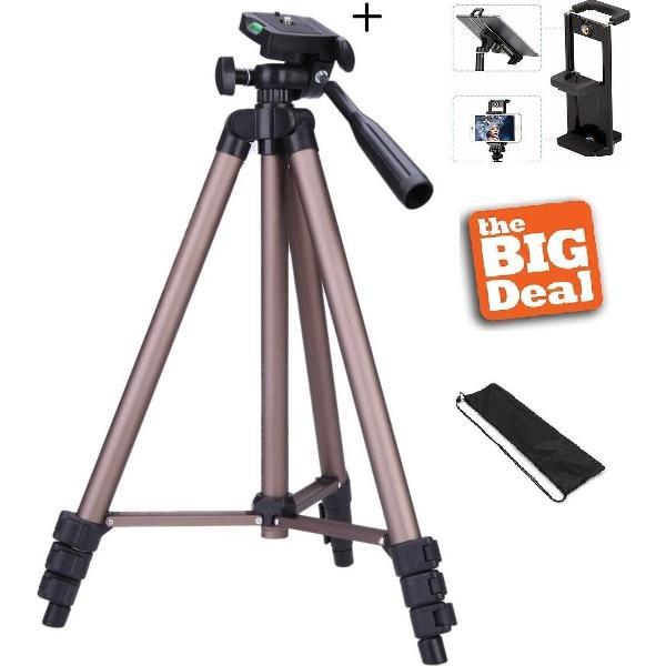 Tablet en Smartphone Tripod Camera Statief - Universeel Statief 125CM