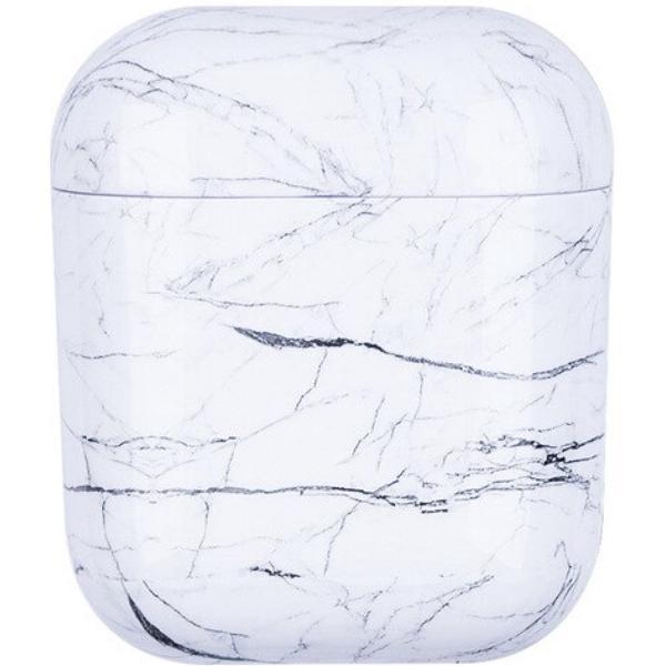 KELERINO. Marmer Case Cover voor Airpods - Beschermhoes - Wit