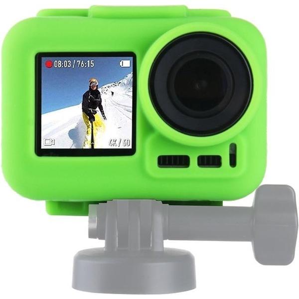 PULUZ siliconen beschermhoes voor DJI Osmo Action met frame (groen)