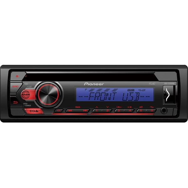Pioneer DEH-S110UBB Autoradio Enkel din Rood-RDS Tuner-USB - 4 x 50 W