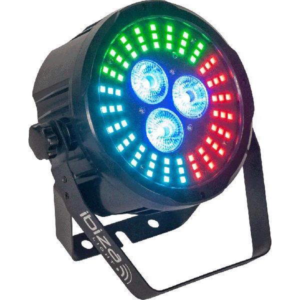 Ibiza Light - 3 x 18W 6-in-1 LEDS PAR CAN W 60 SMD ANIMATION LEDS, W/DMX +